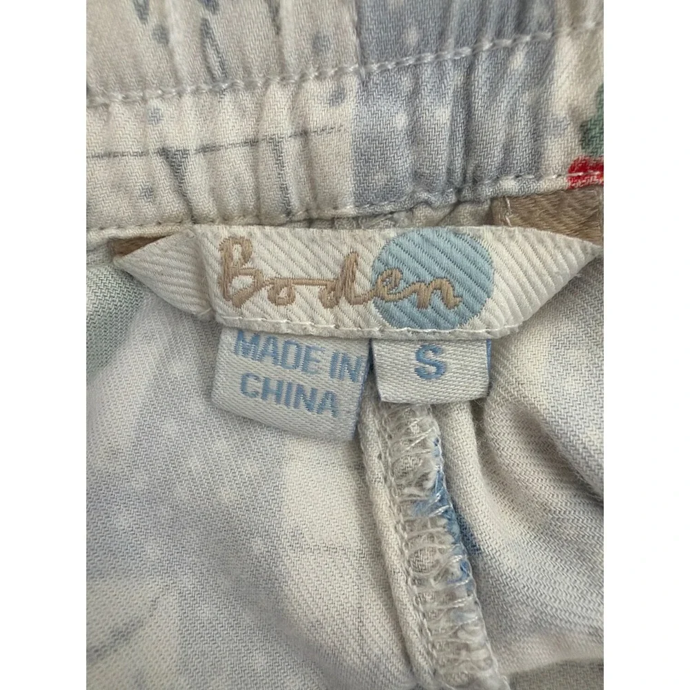 Boden Pajama Set Womens Small Blue Christmas Holiday Dogs Cotton Loungewear